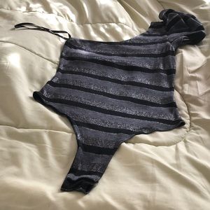 Bebe cold shoulder body suit top